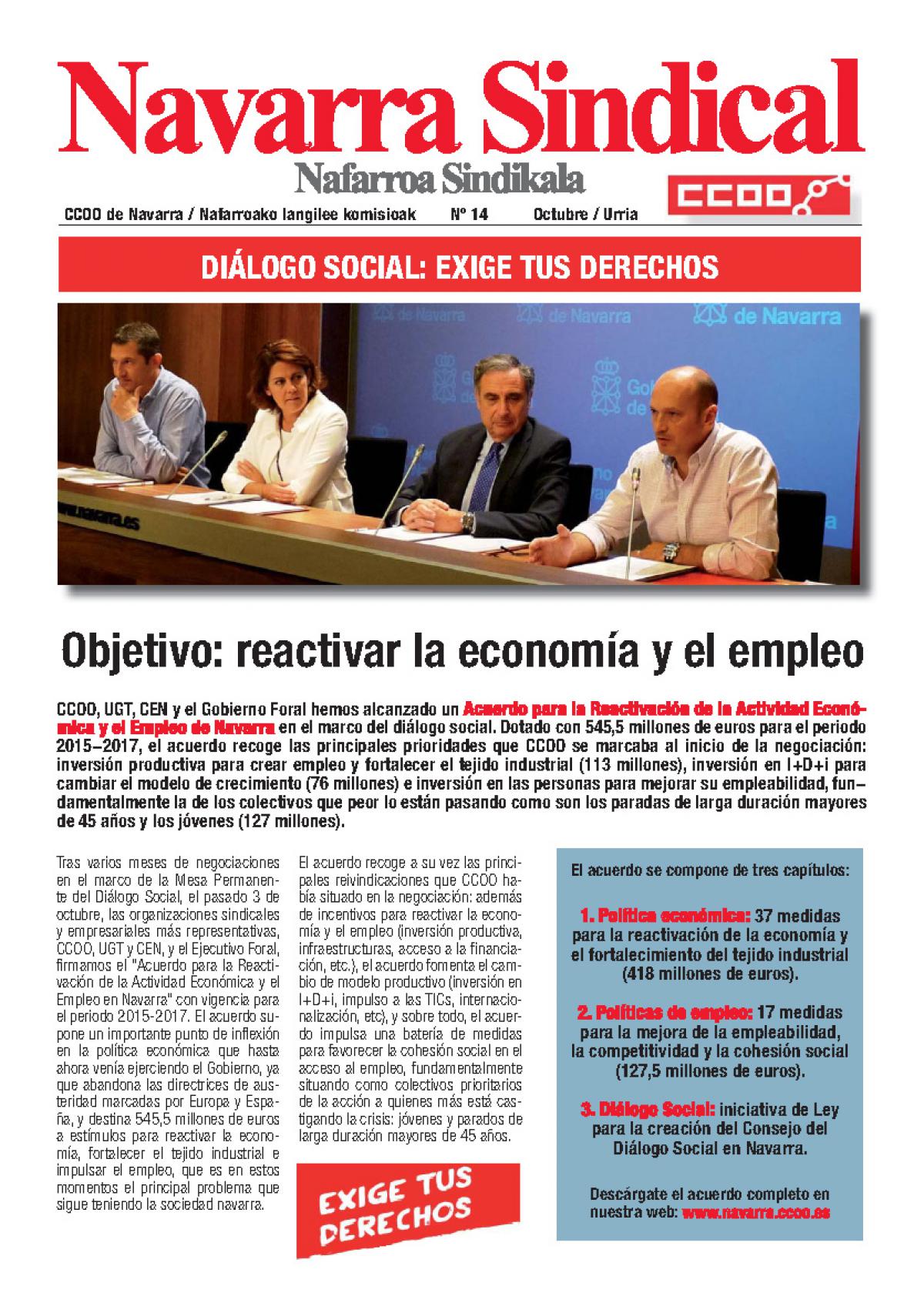 Acuerdo para la Reactivacin de la Actividad Econmica y el Empleo de Navarra