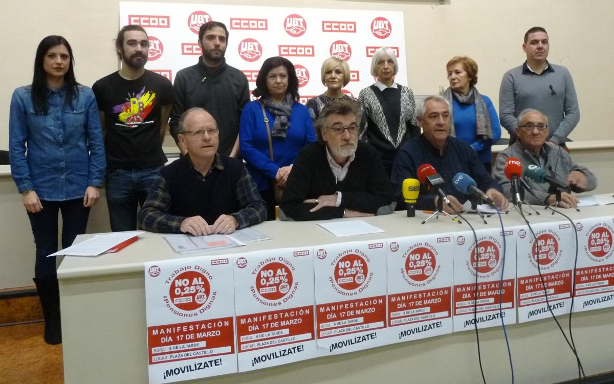 CCOO y UGT llaman a la manifestacin del sbado en Pamplona y Tudela