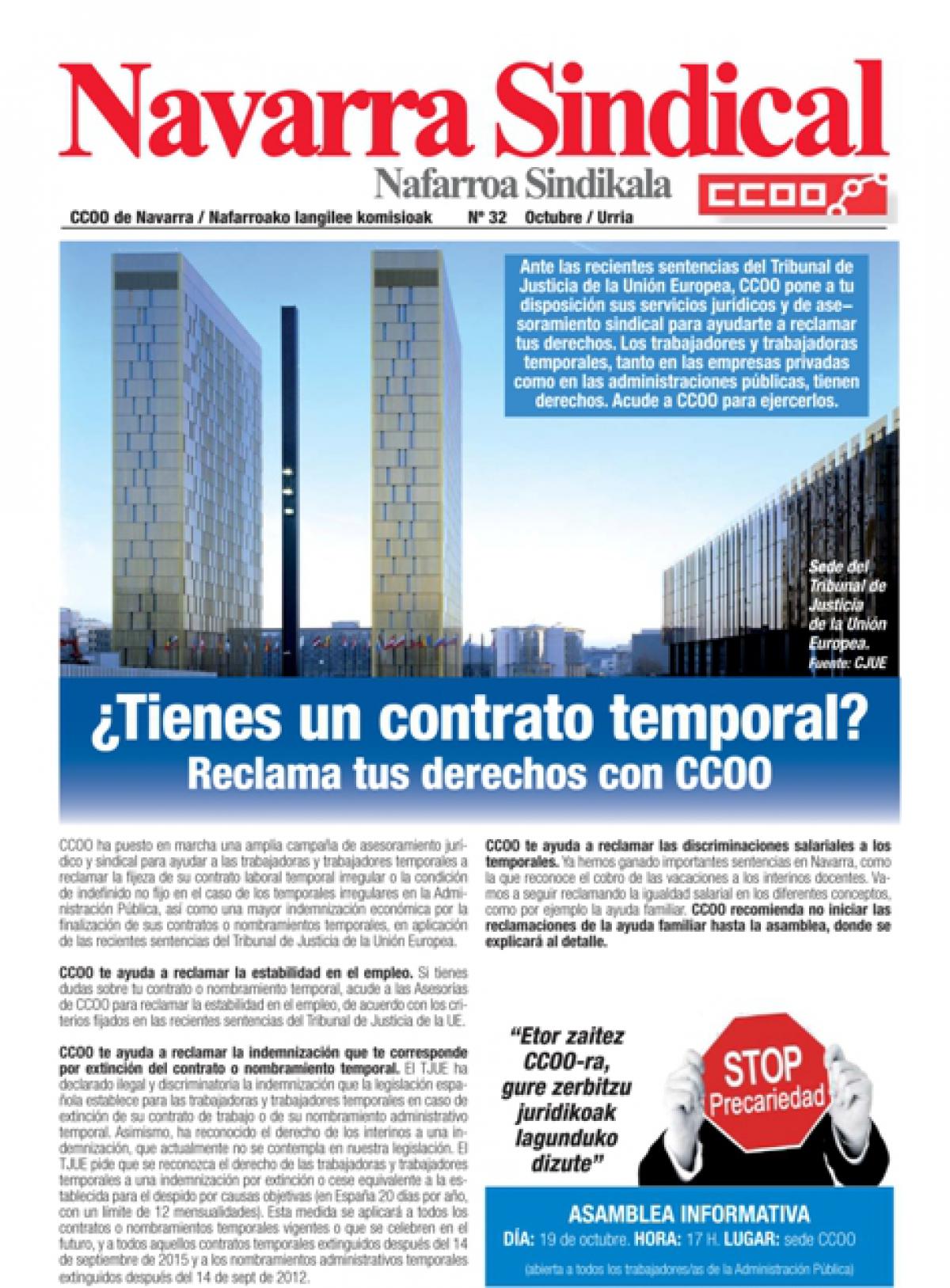 Tienes un contrato temporal? Reclama tus derechos con CCOO